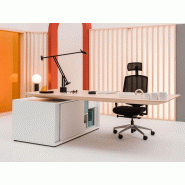 Bureau de direction Gravity sur crédence avec réglage en hauteur électrique - 220x100 cm - Hauteur 75-116 cm - 4 positions mémorisables Bureau de direction Gravity sur crédence avec réglage en hauteur électrique - 220x100 cm - Hauteur 75-116 cm - 4 positions mémorisables