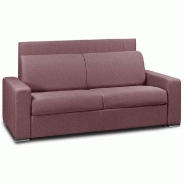 CANAPÉ LIT CANAPEXPRESS  LATTES 140CM MATELAS MÉMORY  22CM TÊTE DE LIT INTÉGRÉE  CUIR VACHETTE BORDEAUX