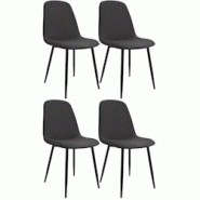 CLP Chaise de salle à manger Maryam Gris foncé/Tissu - gris textile 327440 CLP Chaise de salle à manger Maryam Gris foncé/Tissu - gris textile 327440
