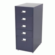 Décoshop26 - Caisson à tiroirs meuble de rangement bureau sur roulettes 69x28x41cm 5 tiroirs acier gris foncé 04_0004358 - gris 3000447932695 Décoshop26 - Caisson à tiroirs meuble de rangement bureau sur roulettes 69x28x41cm 5 tiroirs acier gris foncé 04_0004358 - gris 3000447932695