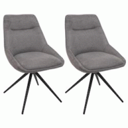 Décoshop26 - Lot de 2 chaises de salle à manger avec coutures décoratives assise pivotante position cadre trépied en métal assise 04_0007388 - 30 Décoshop26 - Lot de 2 chaises de salle à manger avec coutures décoratives assise pivotante position cadre trépied en métal assise 04_0007388 - 30