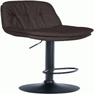 Décoshop26 - Tabouret chaise haute x1 pour cuisine et bar à assise moelleuse en tissu gris foncé cadre en métal noir 10_0005689 - gris métal 3000