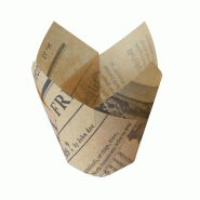 ECOLOMIQUE - 60 Pcs - Caissette de cuisson tulipe en papier brun - 17,5 cm, Hauteur: 9 cm, Ingraissable - multicolore papier ECO210CPST7J