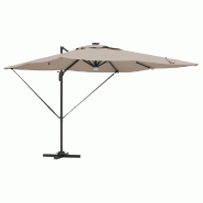 Helloshop26 - Parasol rectangulaire inclinable de jardin 286 x 284 x 270 cm design moderne en polyester taupe 02_0058726 - aluminium 3000240740572