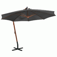 Helloshop26 - Parasol suspendu avec mât 3,5 x 2,9 m bois de sapin anthracite 02_0008705 - 3000464047761