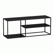 Helloshop26 - Table basse console d'appoint avec 2 étagères 120 x 50 x 50 cm acier noir mat 03_0010849 - 3000225442583