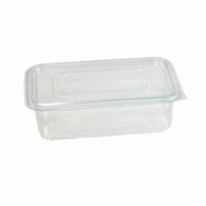 Packnwood FHC - Lot de 300 barquettes plastiques PET rectangulaires transparentes avec couvercle attaché - 230x175x65mm - 1700ml Packnwood FHC - Lot de 300 barquettes plastiques PET rectangulaires transparentes avec couvercle attaché - 230x175x65mm - 1700ml