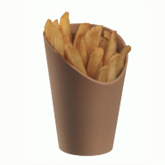 Pot à frites PP réemployable LOOP Ø8,2x12cm beige foncé - par 120