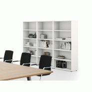 Armoire ouverte de Bulmin en mélaminé L90 cm avec étagères métalliques Armoire ouverte de Bulmin en mélaminé L90 cm avec étagères métalliques