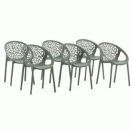 RATTATAN Lot de 6 chaises empilables en polypropylène renforcé de fibre de verre, pour extérieur et jardin, restaurant, cuisine design moderne – RATTATAN Lot de 6 chaises empilables en polypropylène renforcé de fibre de verre, pour extérieur et jardin, restaurant, cuisine design moderne –