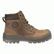 Safety Jogger - Bottines de sécurité antidérapantes et hydrofuges en cuir avec embout de sécurité extra-larges DAKAR marron S3 Marron Taille 43 -