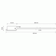 Scellé PP à tige crantée plate - Longueur 300 mm - Tige Ø6 mm - Orange_0