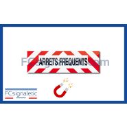 Sérigraphie bandeau magnétique ARRETS FREQUENTS 100x30 cm classe A pour véhicule