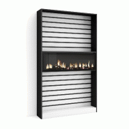 SKRAUT HOME Étagère Bibliothèque, 110x186x25cm, Salon Salle à manger Bureau, Cheminée électrique XXL, Blanc et noir - blanc Bois manufacturé 73_2