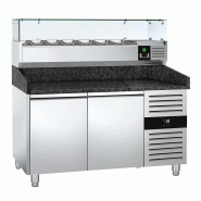 Table de préparation pizza plan de travail en granit 1500 x 800 - 2 portes et 6 GN 1/3 Table de préparation pizza plan de travail en granit 1500 x 800 - 2 portes et 6 GN 1/3