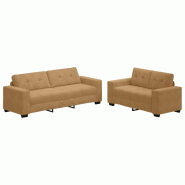 VidaXL Canapé 2 pcs Marron 221 x 80 x 80 cm tissu Modèle Vega Office Élite - Matériau naturel 3324728