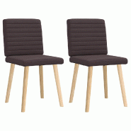 VidaXL Chaises à manger lot de 2 marron foncé tissu Modèle Béring - 4101178
