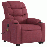 VidaXL Fauteuil inclinable de massage Rouge bordeaux Tissu Modèle Gervellaix - 3206657