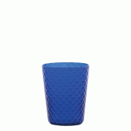 Zafferano Lot de 6 Gobelets Isolano en Verre Soufflé à la Main Couleur Bleue Design Diamant Artisanal Raffiné pour Table Élégante et Quotidienne