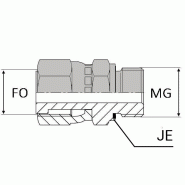 Adaptateur femelle tournant ORFS 9/16 x mâle gaz cylindrique 1/8 - OFMCY00402