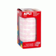 Apli 2832 gommettes rondes, diam. 15 mm, en rouleau, coloris rose - 8410782114840