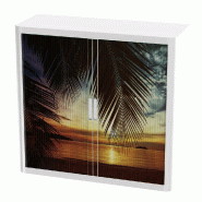 Armoire à rideaux avec décor mer - EasyOffice. - Basse, Coucher de soleil_0