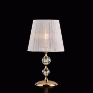 Bonetti Illumina Ruben Lampe de table 1 lumière en fer doré et cristal avec abat-jour H.36 d.20 BL267-LT-OR - doré 8050713218003
