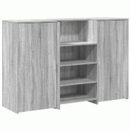 Bureau de réception sonoma gris 155x50x103,5 cm bois ingénierie Modèle Atlas Infinite Prime - 8721158629722