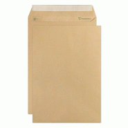 Clairefontaine Lot de 5 Paquet filmé de 50 pochettes kraft Mille Raies 229x324/C4, 90 g/m², adhésive avec bande - 3329680575002