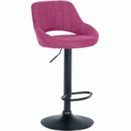 CLP Tabouret de bar Milet en Tissu et Pied métal Violet/Noir - violet textile 321282 CLP Tabouret de bar Milet en Tissu et Pied métal Violet/Noir - violet textile 321282