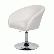 Décoshop26 - Chaise de salle à manger fauteuil lounge pivotante en synthétique réglable en hauteur blanc 04_0002228 - blanc 3000260932698 Décoshop26 - Chaise de salle à manger fauteuil lounge pivotante en synthétique réglable en hauteur blanc 04_0002228 - blanc 3000260932698