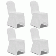 Décoshop26 - Housse de chaise extensible 4 pcs Blanc DEC022357 - blanc 3001300269606