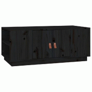 Décoshop26 - Table basse avec compartiment de rangement design rustique 100 x 50 x 41 cm bois massif de pin noir DEC039552 - noir Bois massif 3000264