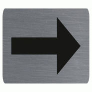 Exacompta - Réf. 67165E - 1 Plaque adhésive imitation aluminium Flèche noire - 16,5X4,4 cm - Gris - gris 67165E