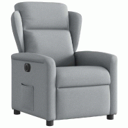 Fauteuil inclinable électrique Gris clair Tissu Modèle Hermelis - 8721102960963