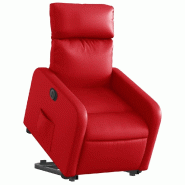 Fauteuil inclinable électrique rouge similicuir Modèle Mavros - 8721012219977