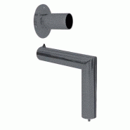 Fixation terminale murale coudée - Tube Roto - Acier gris martelé 30 cm