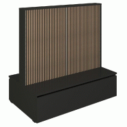 Gondole double face Vertigo T01 avec tiroir MDF naturel et noir 125x74x125cm