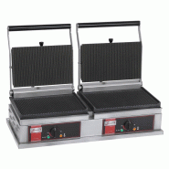 Grill professionnel panini double grand modèle plaques rainurées - PPGM2