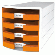 HAN Module de rangement IMPULS 2.0 Trend Colour, 4 tiroirs A4+, coloris blanc/orange - 1013-51
