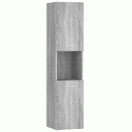 Helloshop26 - Armoire de bain moderne rangement 30 x 30 x 130 cm design élégant en bois d'ingénierie gris 02_0048227 - gris Bois massif 3000235168145