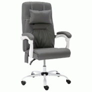 Helloshop26 - Chaise fauteuil siège de bureau informatique étude de massage similicuir gris 02_0024009 - gris métal 3000214636009