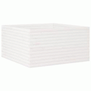 Helloshop26 - Jardinière bac lit surélevé plantes fleurs terrasse jardin 90 x 90 x 46 cm bois de pin massif blanc 02_0038053 - 3000217656240_0