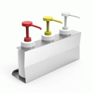 Lioninox Ensemble de 3 distributeurs de sauces avec doseurs et support - 3701637620179 Lioninox Ensemble de 3 distributeurs de sauces avec doseurs et support - 3701637620179