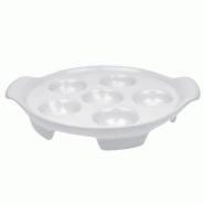 Menastyl - Lot 6 plats à escargots 6 trous en porcelaine blanc - 3256390175232