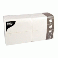 Papstar Serviettes 500, 1 pli(s) pli 1/8 33 cm x 33 cm blanc - blanc papier 16109