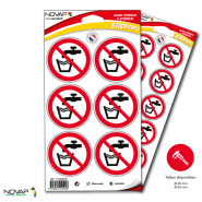 Planches de 10 panneaux adhésifs ronds diamètre 40 mm interdictions - PADRPN-NV01/IBRO_0