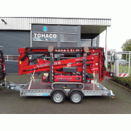 Plateau porte-engin abaissable TOHACO à suspensions pneumatiques - 370x150 cm - PTAC 3500 Kg - 2 essieux freinés - Référence MCALU PRO FW150 - Modèle MA235/3715