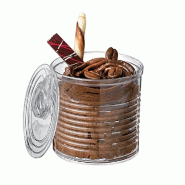 Pot boîte de conserve 200ml PS transparent Ø7,4x7cm - par 20