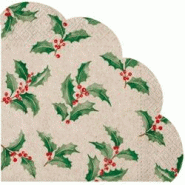 Serviettes forme fleur 100% recycle holly christmas (144 unités) MESA BELLA - beige papier 3701168948308 Serviettes forme fleur 100% recycle holly christmas (144 unités) MESA BELLA - beige papier 3701168948308